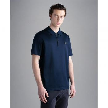 Polo de manga corta para hombre Paul & Shark con media cremallera y logo