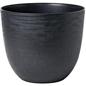 Vaso da Giardino Tondo Ø38 H32 con Riserva d'Acqua Nero