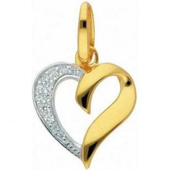 ADELIA'S Zirkonia Herz-Anhänger aus 585er Gelbgold
