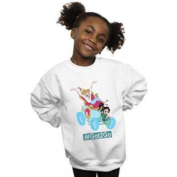 Sweat-shirt Disney Filles Vanellope et Cendrillon 7-8 Ans Blanc