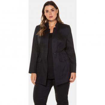 Blazer elasticizzato blu per donna taglia 48 in lino