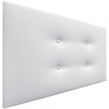 Cabecero de Polipiel Aqualine con 2 Hileras de Botones (Camas 80/90/105, Blanco)