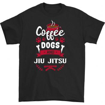 T‑shirt Noir Jiu‑Jitsu « Chiens de Café » – Large (XL)