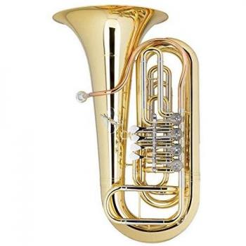 3/4 Bb Tuba Bass lackiert 4 Dreh-Ventile Mundstück Trolley Koffer Brass Messing