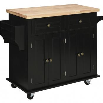 Mesa Auxiliar para Cocina con Ruedas – Negro