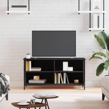 Mobile Porta TV in Legno Multistrato Nero 100x40x50 cm