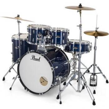 Royal Blue 5‑drum set Pearl Roadshow met 3 Sabian