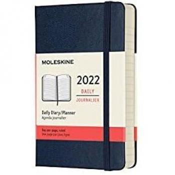 Hardcover Moleskine 12‑Month Diary, 2022, Sapphire Blue