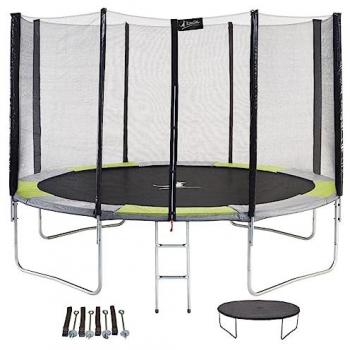 Kangui Ralli 360 : Trampoline Rond, Filet, Échelle & Bâche de Protection