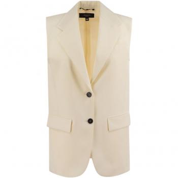 Weekend Max Mara Women's Ecru Stretch Wool Vest