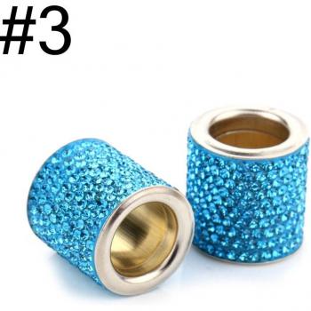 DSYCAR 2Pcs Vehicle Headrest Collars Chrome Rhinestone Bling Rings