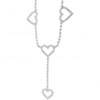 Cinturón brillante con corazón de strass para mujer