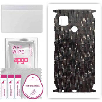 Apgo Carbon Black Pixel Skin for Tecno Pop 4