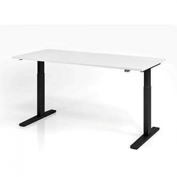 Design-Sitz-Steh-Schreibtisch elektrisch 180x80cm in modernem Weiß/Graphit