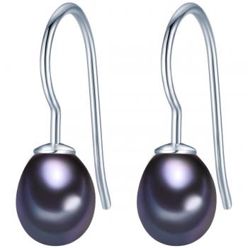 Valero Pearls Pendientes Brillo Antracita-Plata