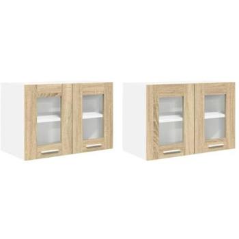 Riga Two-Panel Wall Cabinet in Sonoma Oak – 60 cm L × 31 cm H × 40 cm D (2 Doors)