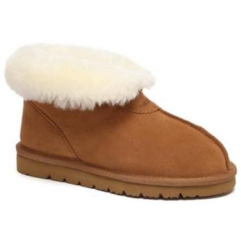 EVER AU Women's Chestnut Suede Owl Slippers
