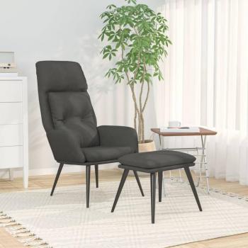 Poltrona Relax Grigio Scuro con Poggiapiedi