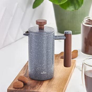 Karaca French Press Grau Marmor Dunkel Kastanie 350 ml