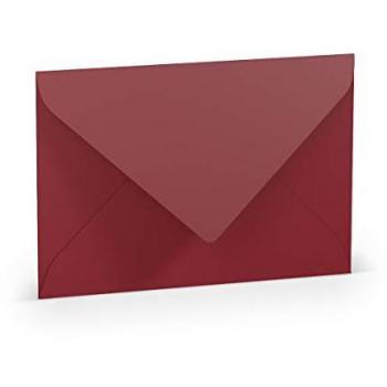 Elegante B6 Briefumschläge mit Seidenfutter in Rot