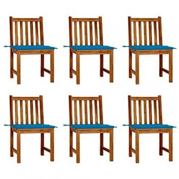Meubles de salle à manger extérieur 6 chaises + coussins – VidaXL