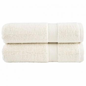 Serviettes de Bain VidaXL Solund 2 pcs Crème 600 g/m²
