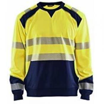 Felpa Blaklader Giallo Fluorescente/navy XS