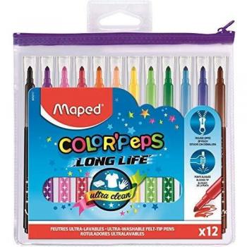 Trousse plastique avec 12 feutres Color'peps