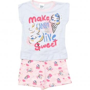 Verano Tobogán: Pijamas de Manga Corta Rosa 2 Años