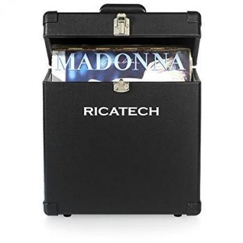 Estuche Ricatech para Discos de Vinilo, Almacenamiento de 30 LPs, Negro