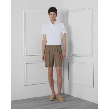 Silbon Bermuda de Hombre Beige Medio con Doble Pinza
