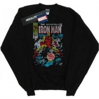 Marvel Ladies Invincible Iron Man Distressed Issue One Black Sweatshirt