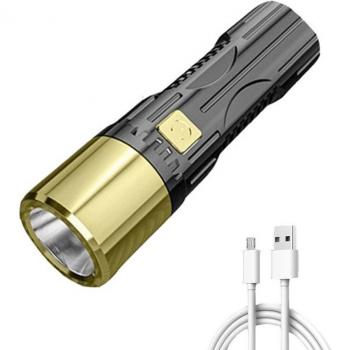 USB-aufladbare, ultrahelle Taschenlampe, tragbar und wasserdicht für Camping