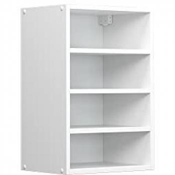 Pensile bianco R-Line, 40 cm con ripiani aperti