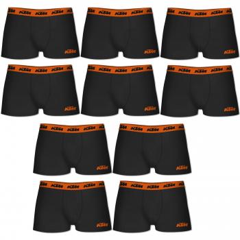 KTM Set de 10 Bóxers Microfibra Negros con Cintura Naranja