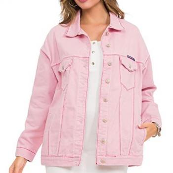 WJ211 Jeansjacke von Cipo & Baxx – Pinkes Denim mit auffälligen Details