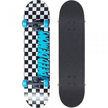 Speed Demon Checker 7.75 Black‑Blue Combo Skateboard