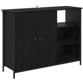 Engineered Wood Sideboard, Black Oak – 100 × 33 × 75 cm (VidaXL)