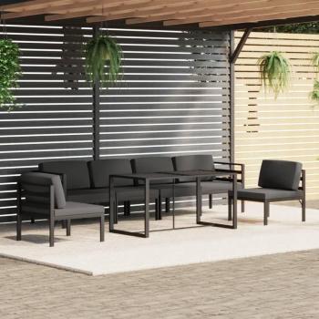 VidaXL Mobilier de Jardin 7 pcs Aluminium Anthracite