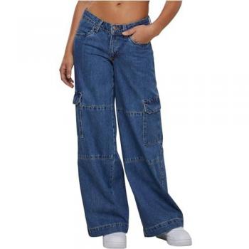 Jeans a Vita Bassa Urban Classics Cargo Blu Mid Indigo 36