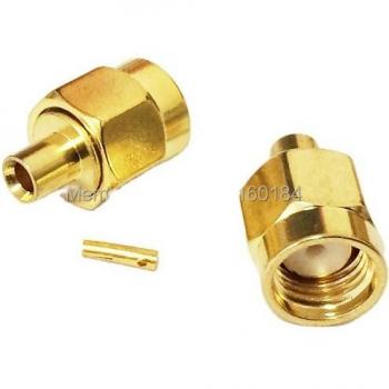 Connecteur RP-SMA mâle pour modem coaxial RF plaqué or RG405 086 pouces droit
