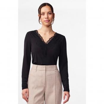 YAS Y.A.S Chemise Femme Longue Col V Noir