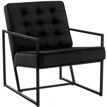 Sillón Avon Reclinado en Terciopelo Negro