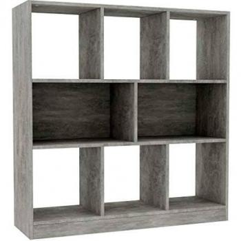 Concrete Grey Engineered Wood Book Cabinet 97.5x29.5x100 cm vidaXL