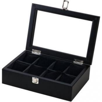Wooden Watch Organizer with Glass Lid