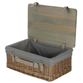 Rustic Red Willow Cooler Bag – Antique Wash, Grey Lining, Brown Lid, Medium