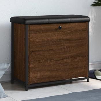 VidaXL Sitzbank Schuhbank mit Klappe Braun Eichen-Optik 62x32x56 cm