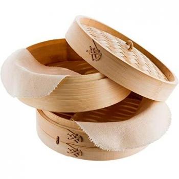 Traditional Bamboo Steaming Kit from Reishunger (Two Levels)