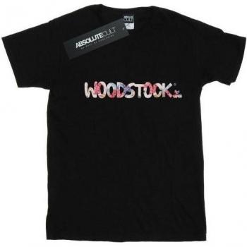 T-shirt con Logo e Motivo Floreale per Donna in Cotone