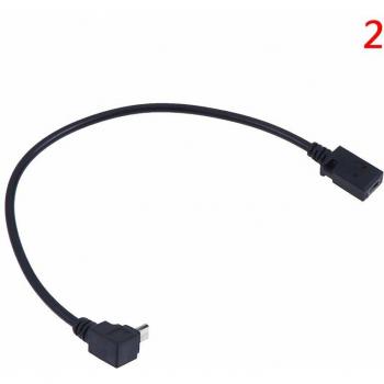 90 Degree Downward Angled Micro USB to Mini USB Female Adapter
